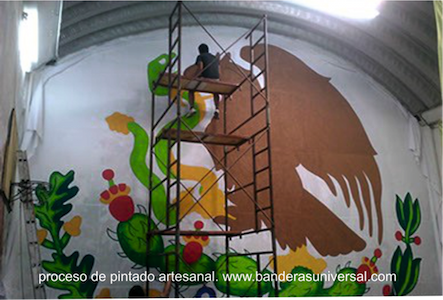 BANDERA NACIONAL MONUMENTAL, PROCESO DE PINTADO